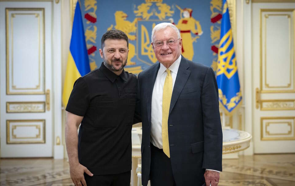 Wołodymyr Zełenski, gen. Keith Kellogg / autor: PAP/EPA/PRESIDENTIAL PRESS SERVICE OF UKRAINE / HANDOUT