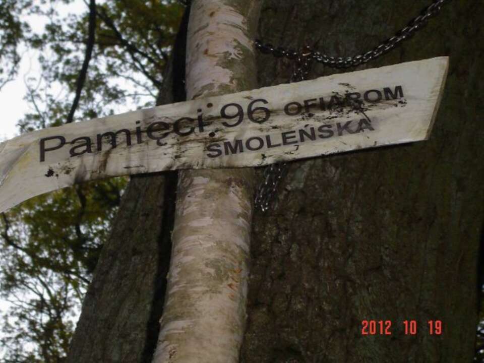 Jedna z tablic przybitych do dębów. Fot. opole.gazeta.pl