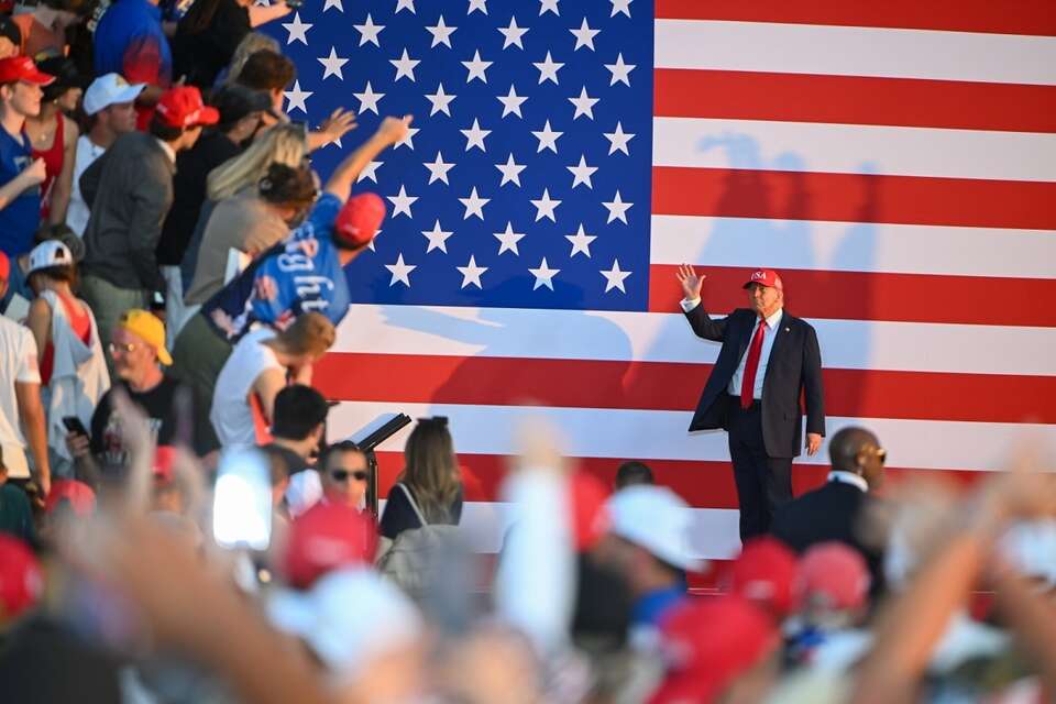Prezydent USA Donald Trump w Iowa / autor: PAP/EPA