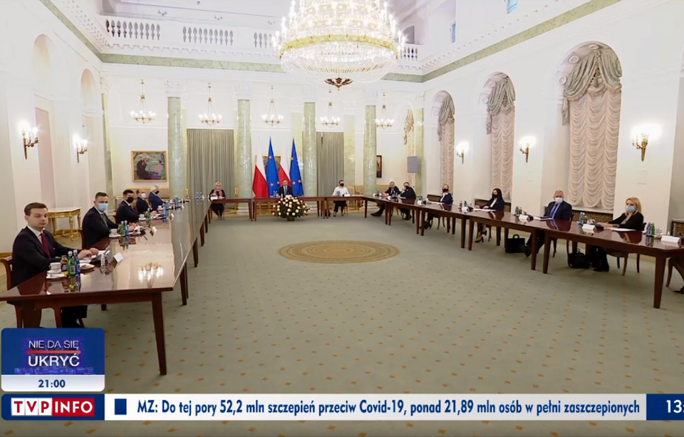 Konsultacje w Pałacu Prezydenckim  / autor: screenshot TVP Info