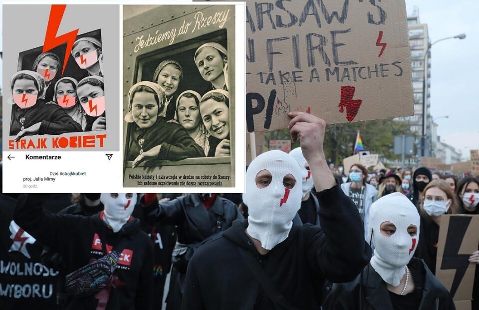 PROTEST PO DECYZJI WS. ABORCJI/ Plakat Strajku kobiet / autor: PAP/Paweł Supernak/Facebook/Okupowany Kraków
