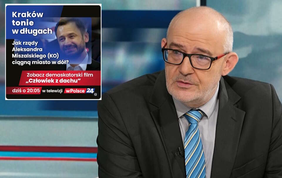 W Krakowie rozpoczyna się zbieranie podpisów pod wnioskiem o odwołanie prezydenta Miszalskiego. Telewizja wPolsce24 pokaże dziś film Mariusza Pilisa "Człowiek z dachu" o Miszalskim. / autor: Telewizja wPolsce24