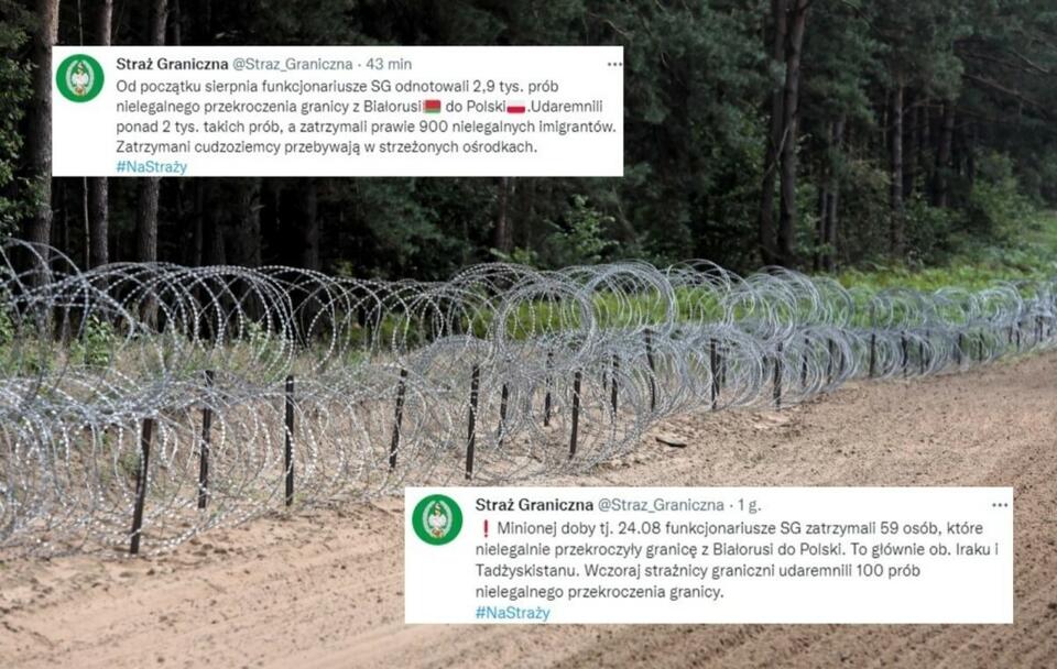 SG ujawniła ile osób próbowało przejść nielegalnie granicę / autor: PAP/Artur Reszko; Twitter/Straż Graniczna (screeny)