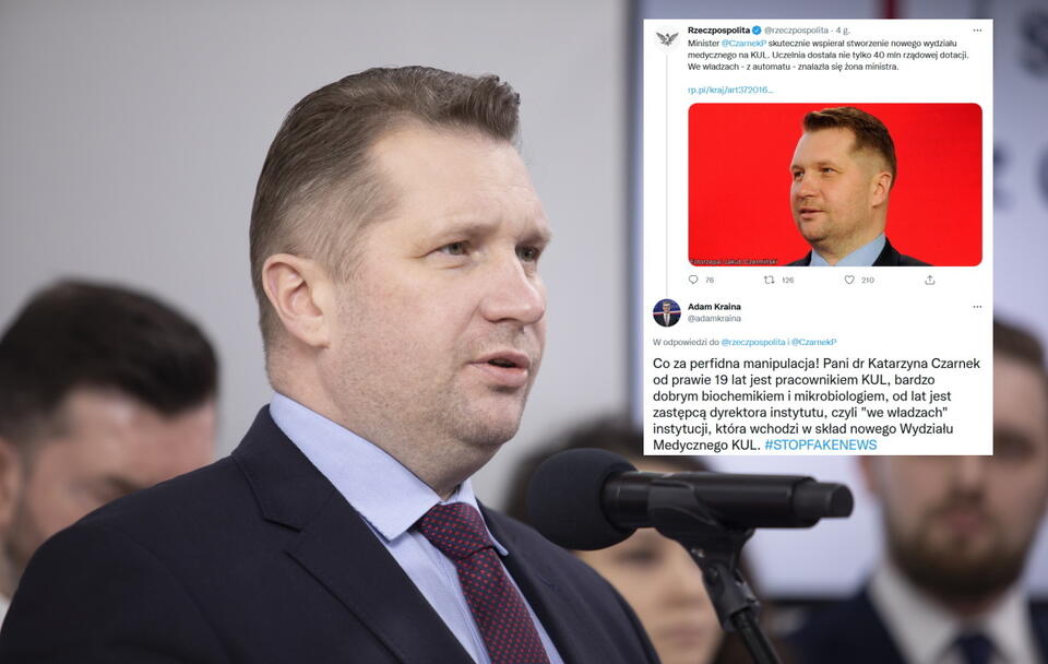 Atak na ministra Czarnka! Reaguje jego współpracownik