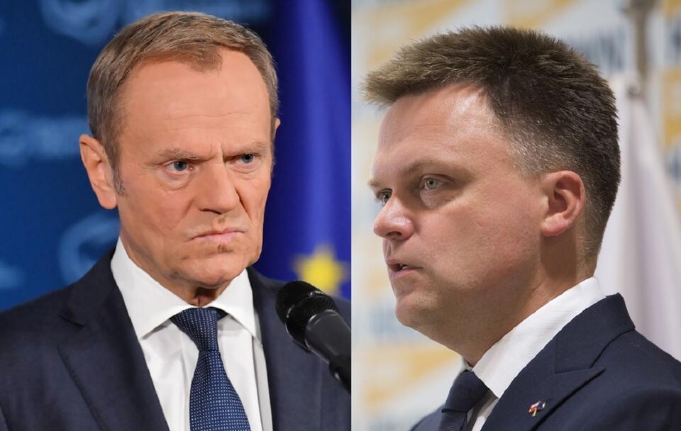 Donald Tusk/Szymon Hołownia / autor: PAP/Piotr Nowak/Fratria