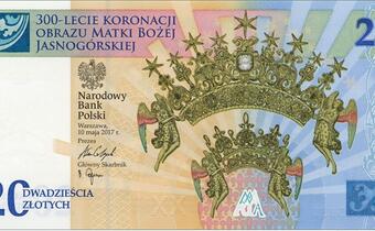 300-lecie koronacji Obrazu Matki Bożej Jasnogórskiej na banknocie kolekcjonerskim NBP