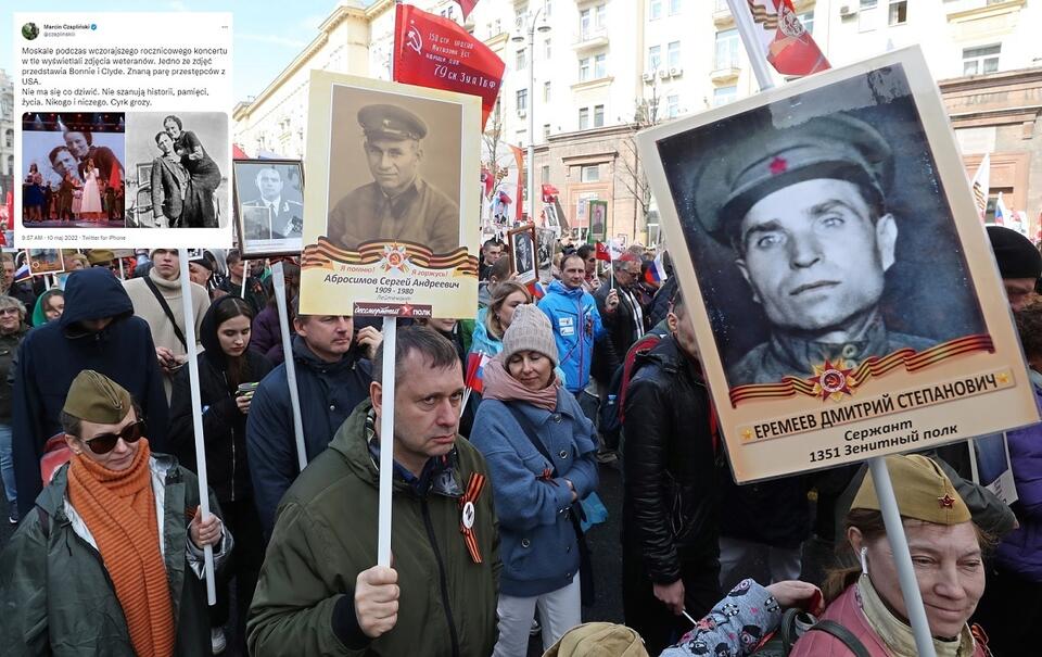 "Dzień Zwycięstwa" w Moskwie. Rosjanie niosą portrety "bohaterów" / autor: PAP/EPA