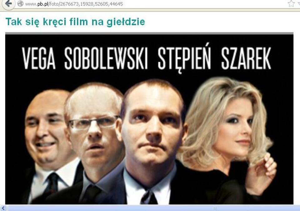 "Puls Binzesu' opatrzył swoje publikacje o "Klatwie faraona" fotomontażem (fot. www.pb.pl)