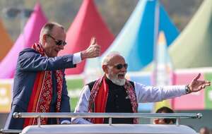 Friedrich Merz i Narendra Modi / autor: PAP/EPA/DIVYAKANT SOLANKI