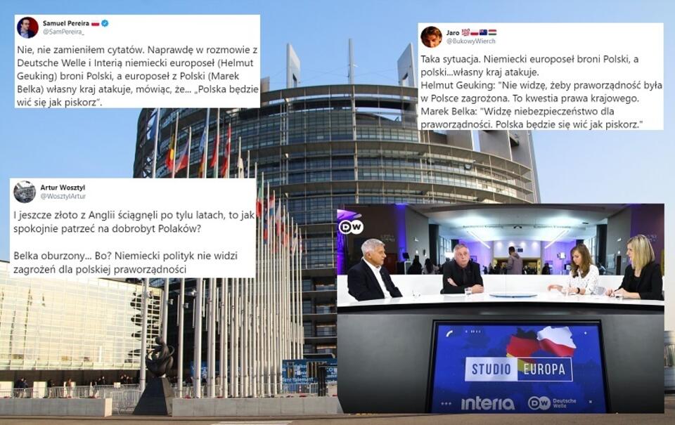 Parlament Europejski / autor: Fratria/dw.com/Twitter/@BukowyWierch/@SamPereira_/@WosztylArtur