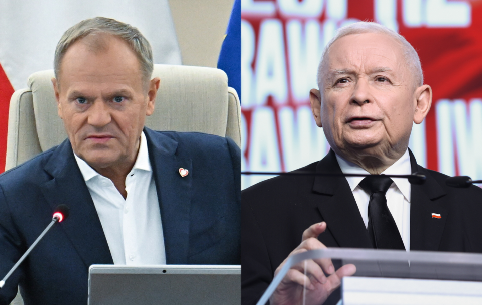 Donald Tusk i Jarosław Kaczyński  / autor: PAP/Radek Pietruszka/Leszek Szymański