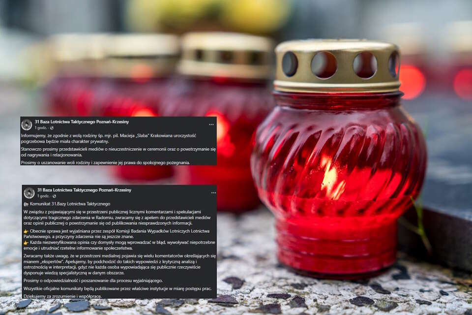 Pogrzeb mjr. Macieja "Slaba" Krakowiana. Tragicznie zmarłego pilota / autor: Fratria/Fb-Post 31 Baza Lotnictwa Taktycznego Poznań-Krzesiny, screen