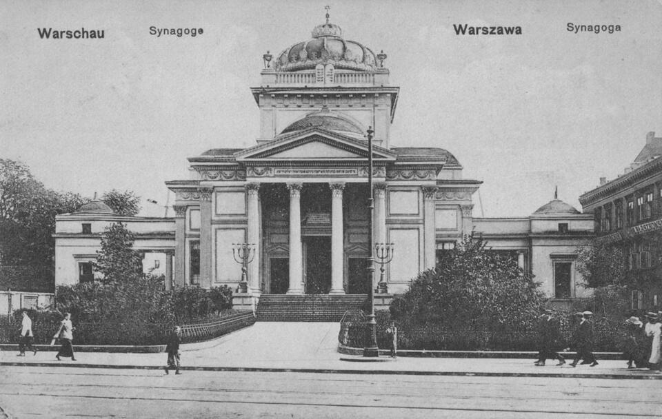 Wielka Synagoga na Tłomackiem pomiędzy 1915 a 1918 / autor: Wikimedia Commons / Creative Commons CC0 License