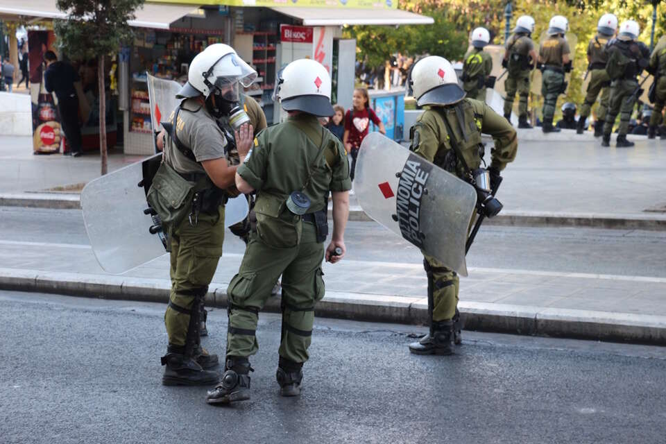 Na zdjęciu grecka policja w Atenach / autor: Fratria