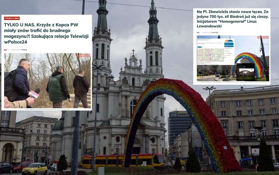 Plac Zbawiciela z kontrowersyjną "Tęczą" - rok 2014 / autor: Fratria