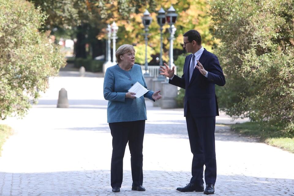 Mateusz Morawiecki, Angela Merkel / autor: PAP/Wojciech Olkuśnik