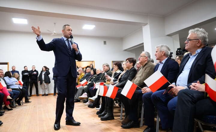 Karol Nawrocki na spotkaniu z wyborcami w Wielkopolsce / autor: PAP/Jakub Kaczmarczyk