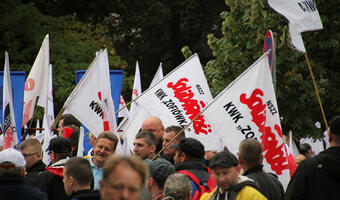Protest górników w Warszawie: "Dyrektywa unijna jest antypolska"