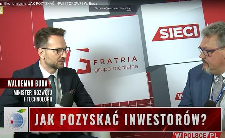 Waldemar Buda, minister rozwoju i technologii w rozmowie na antenie telewizji wPolsce.pl / autor: Fratria / wPolsce.pl