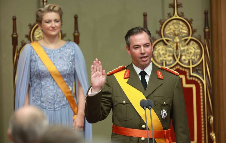 Wielki Książę Luksemburga podczas ceremonii zaprzysiężenia / autor: PAP/EPA/OLIVIER HOSLET