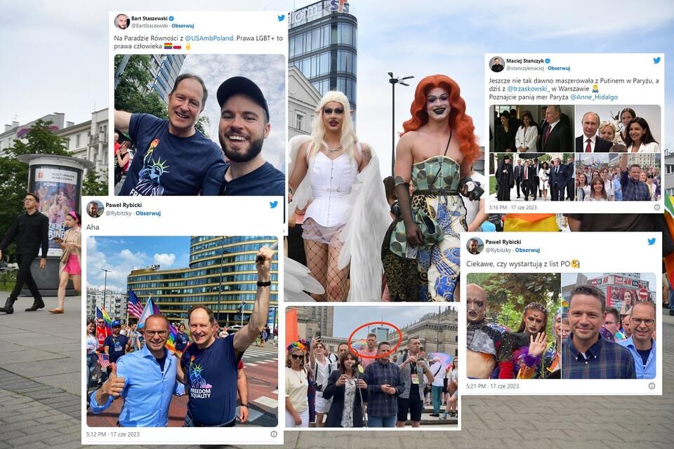 W tle drag queens na Paradzie Równości w Warszawie / autor: PAP/Andrzej Lange/Twitter