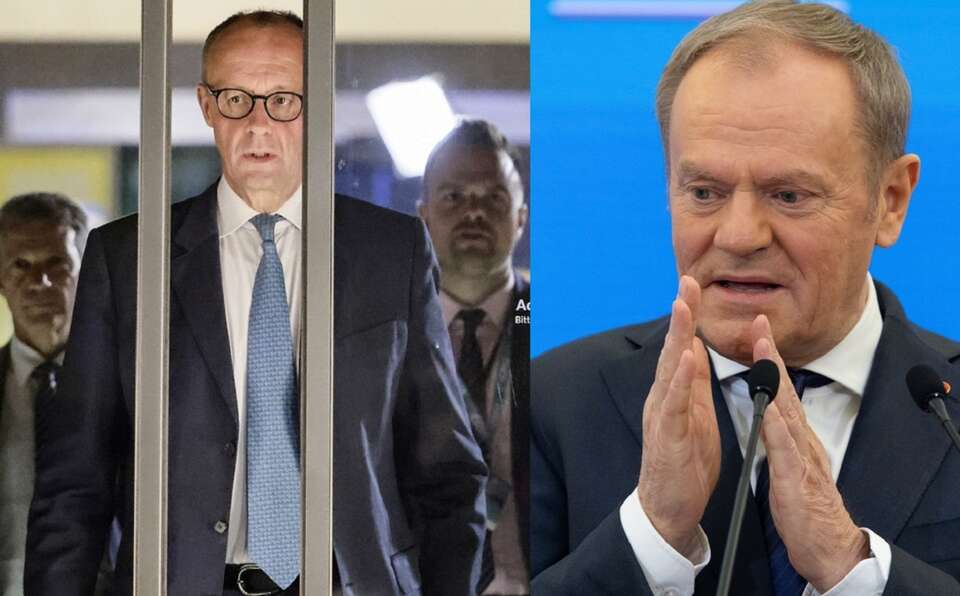 Friedrich Merz/Donald Tusk / autor: PAP/EPA/RONALD WITTEK/Fratria