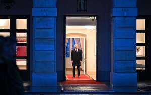 Na zdjęciu Prezydent RP Karol Nawrocki podczas spotkania z harcerzami z okazji Dnia Myśli Braterskiej w Pałacu Prezydenckim w Warszawie / autor: PAP/Radek Pietruszka