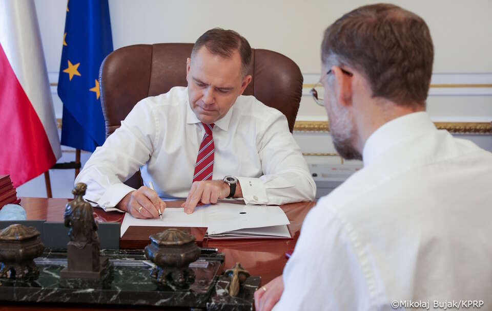 Prezydent Karol Nawrocki i szef KPRP Zbigniew Bogucki / autor: Mikołaj Bujak/KPRP