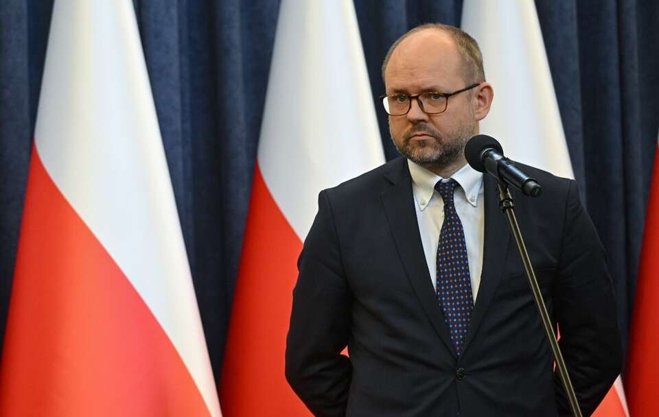 Marcin Przydacz podczas konferencji prasowej w Pałacu Prezydenckim w Warszawie / autor: PAP/Radek Pietruszka