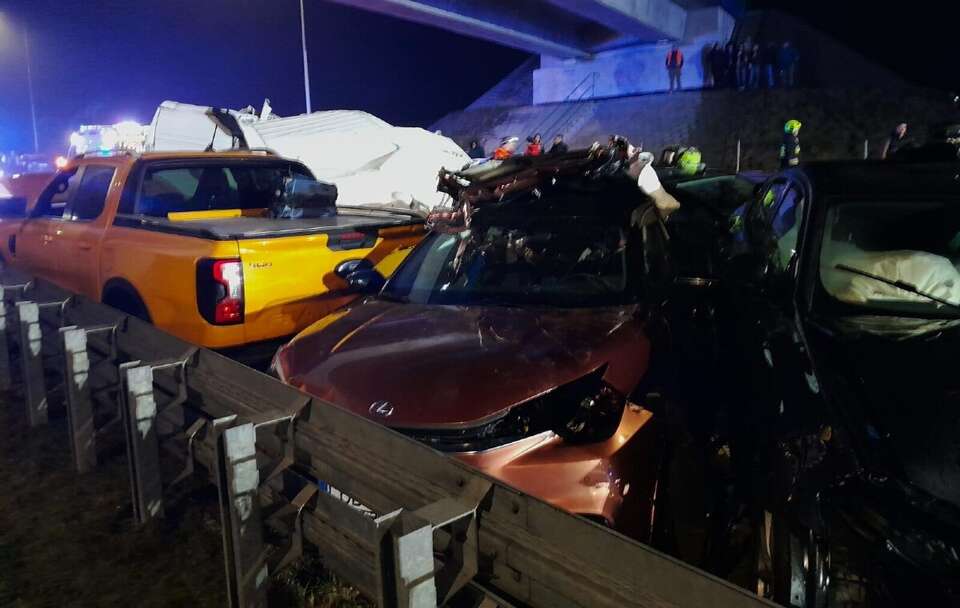 Karambol na S19 na wysokości miejscowości Stojeszyn / autor: PAP/KPP Janów Lubelski