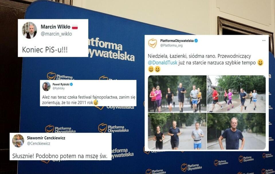 autor: Fratria; Twitter/Platforma Obywatelska/Marcin Wikło/Paweł Rybicki/Sławomir Cenckiewicz/screenshots