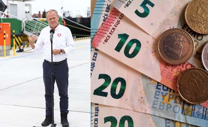  Premier Donald Tusk podczas wypowiedzi dla mediów, w ramach wizyty na morskiej farmie wiatrowej Baltic Power w Łebie / autor: PAP/Piotr Matusewicz  / Pixabay