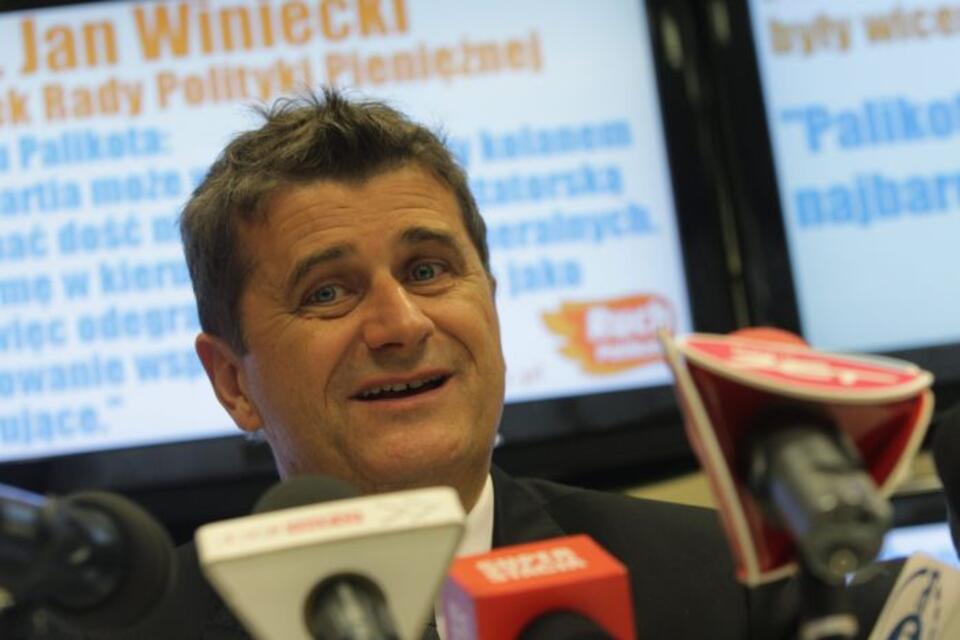 Lider Ruchu Palikota, Janusz Palikot podczas konferencji prasowej w Warszawie, 13 bm. Fot. PAP/Bartłomiej Zborowski 
