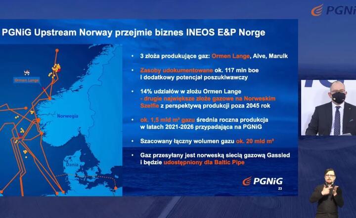 Paweł Majewski, prezes PGNiG podczas telekonferencji/Prezentacja akwizycji norweskiej spółki  / autor: Fratria 