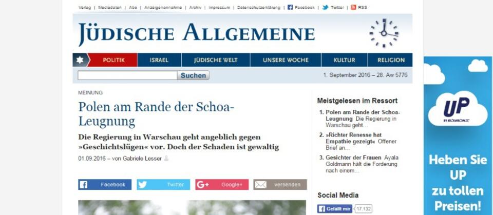 Fot. juedische-allgemeine.de/screenshot
