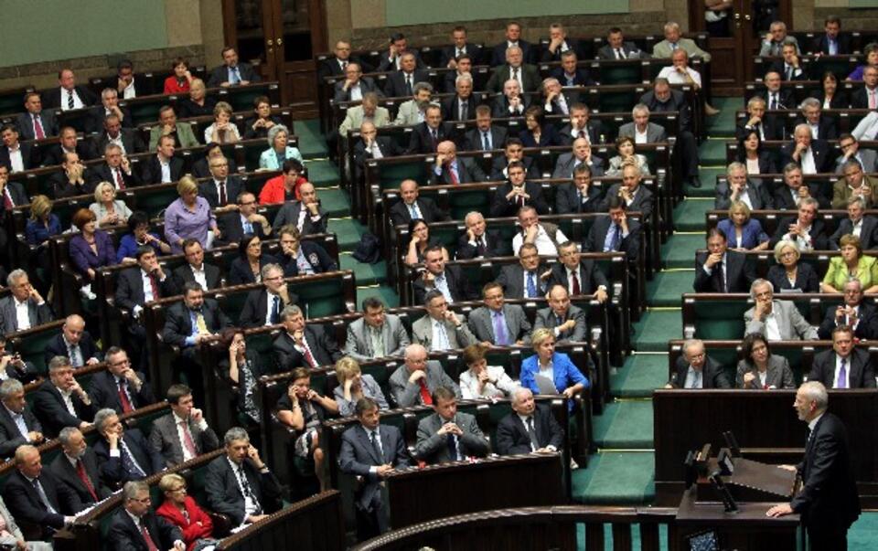 Mariusz Dzierżawski na sejmowej trybunie, PAP