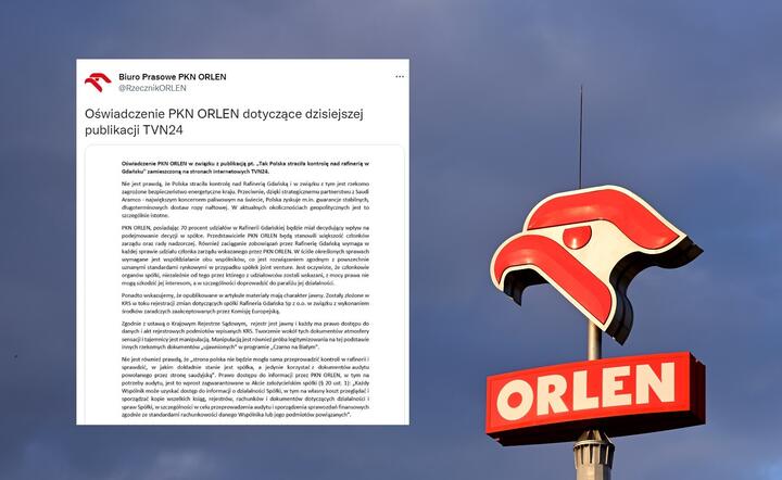 komunikat PKN Orlen ws. TVN24 / autor: Fratria
