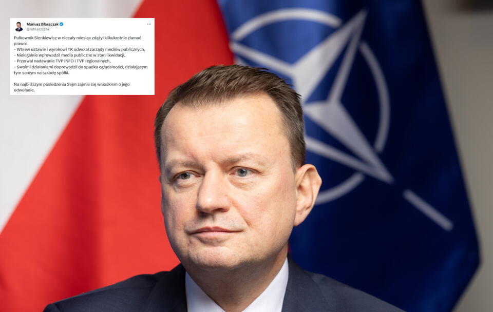 Mariusz Błaszczak / autor: Fratria/Twitter