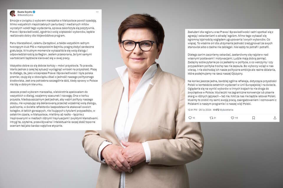 Beata Szydło / autor: Fratria/X