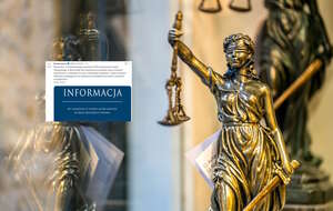 Na zdjęciu figurka Temidy  (bogini sprawiedliwości) oraz wpis Prokuratury Krajowej (screen z X) / autor: Fratria/X-Prokuratura (screen)