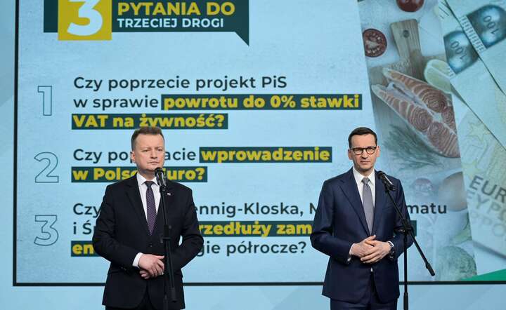 Były premier Mateusz Morawiecki i były szef MON Mariusz Błaszczak / autor: fot. PiS/Facebook