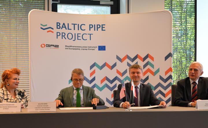 GAZ-SYSTEM i amerykańska firma Solar Turbines 14 sierpnia 2019 r. podpisali umowę na dostawę i serwis kompletu agregatów sprężarkowych do trzech tłoczni gazu wchodzących w skład Programu Baltic Pipe / autor: fot. Gaz System