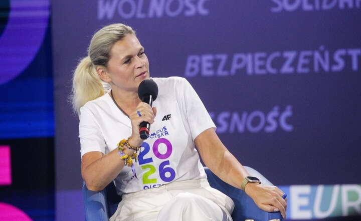 Minister edukacji Barbara Nowacka podczas rozmowy w ramach Campusu Polska Przyszłości 2026 w Olsztynie / autor: PAP/Tomasz Waszczuk