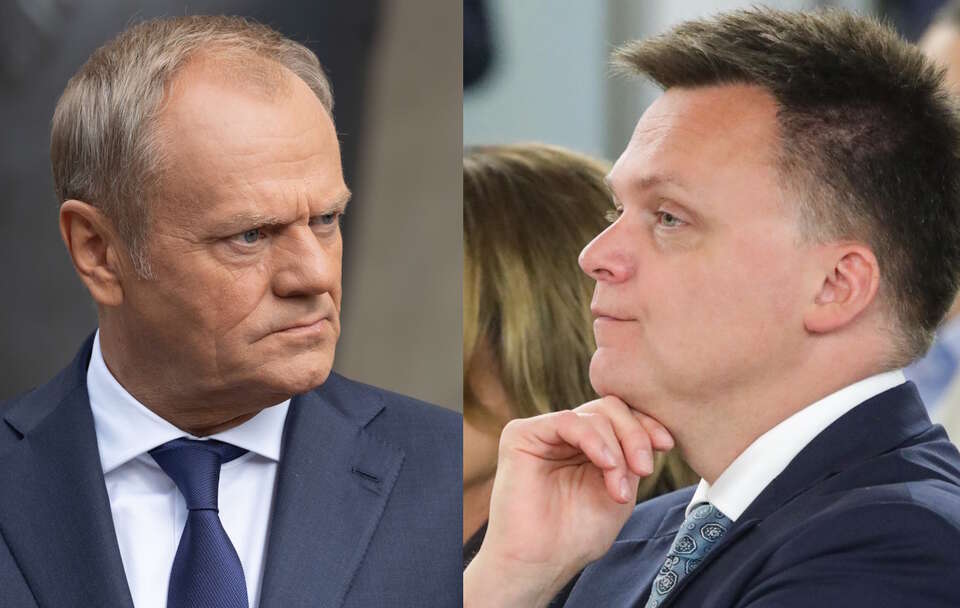 Donald Tusk, Szymon Hołownia / autor: Fratria/PAP/Tomasz Gzell