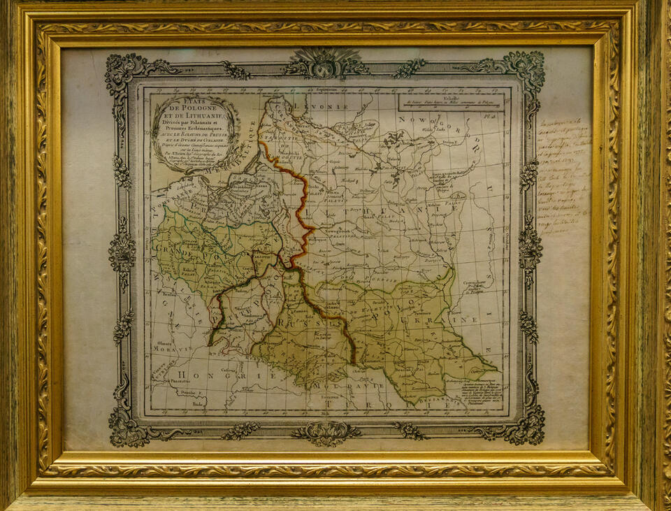 30.12.2019 Wilno, Litwa Mapa rozbiorow Polski w litewskim muzeum narodowym / autor: Fratria