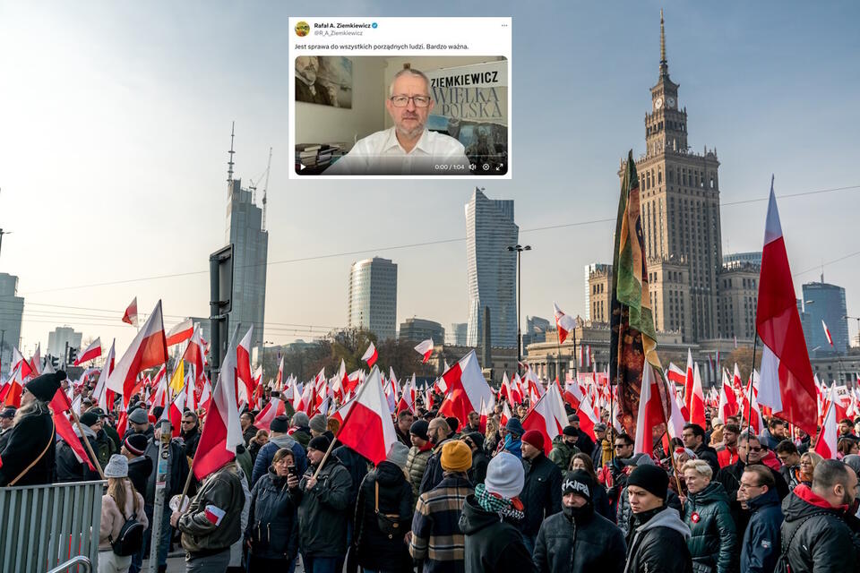 Marsz Niepodleglości w 2021 r. / autor: Fratria / twitter.com/R_A_Ziemkiewicz