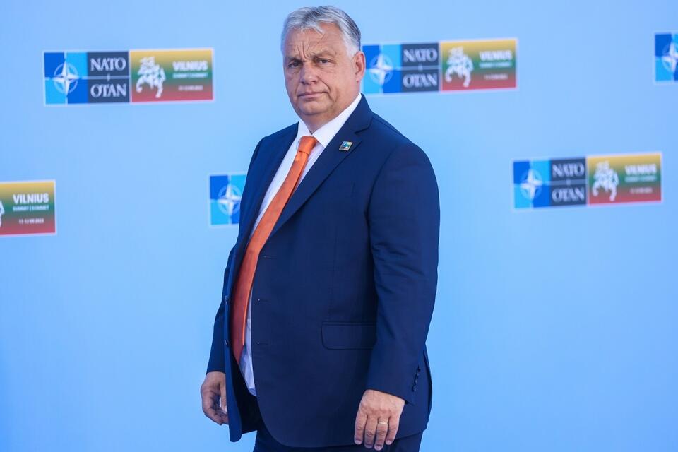 premier Węgier Viktor Orban (podczas szczytu NATO w Wilnie) / autor: PAP/Leszek Szymański
