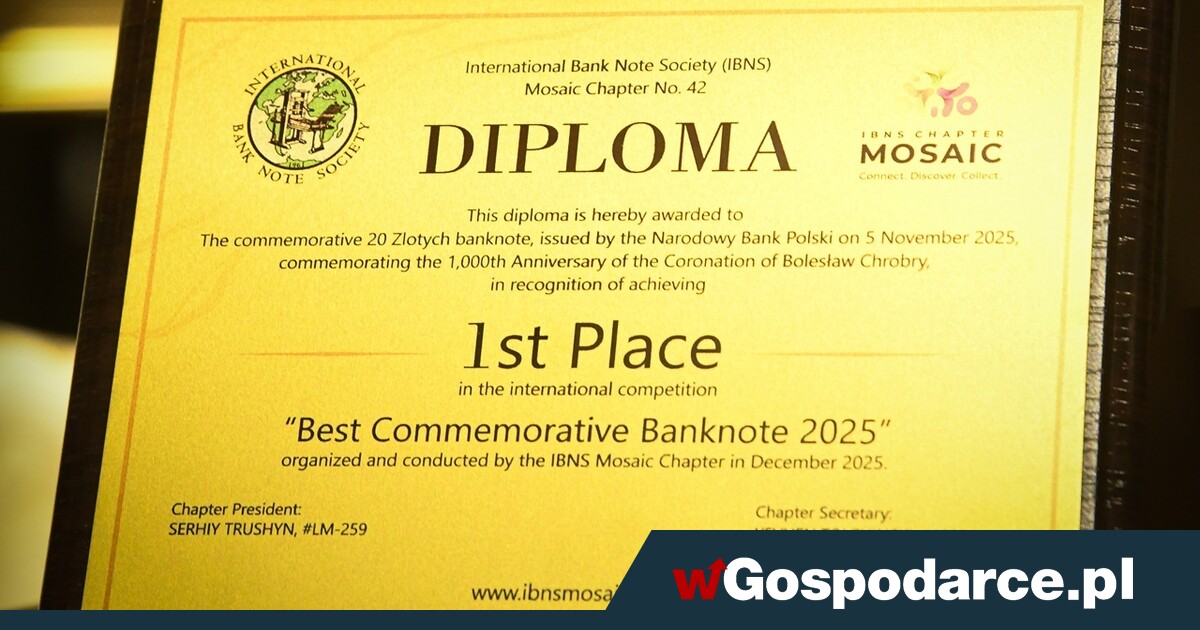 NBP z nagrodą za „najbardziej oryginalny i atrakcyjny” banknot