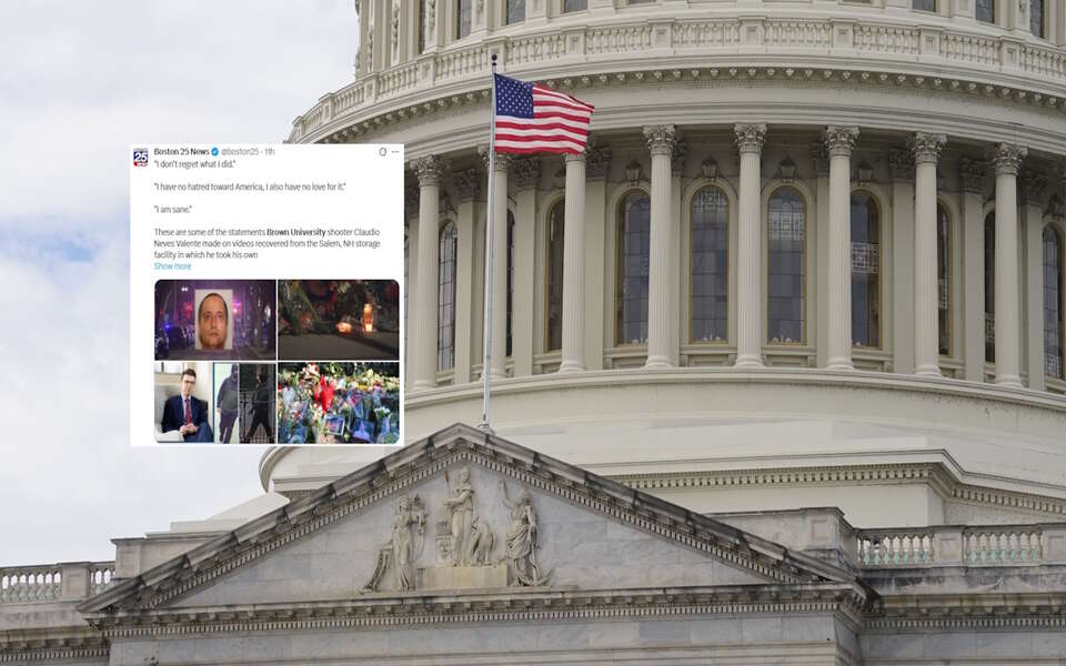 Wstrząsające kulisy potrójnego morderstwa - zabił studentów i profesora. Zabójca planował zamach latami. "Nie zamierzam przepraszać". Na zdjęciu Kapitol w USA i wpis Boston 25 News (screen z X) / autor: Fratria/X-Boston 25 News (screen)