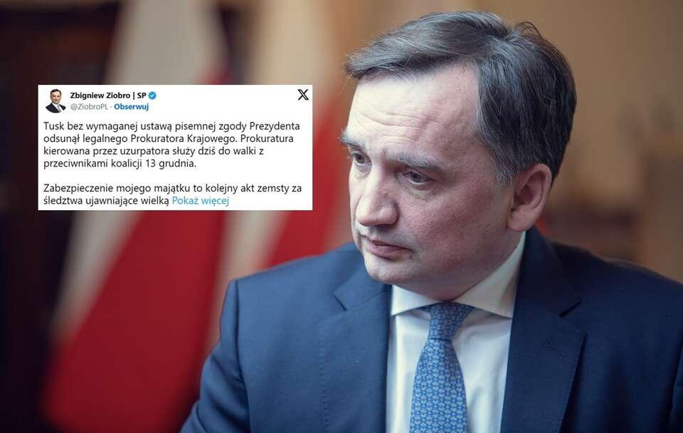 Ziobro: Zabezpieczenie mojego majątku to akt zemsty